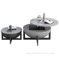 Round Grey Color Wooden Lift-Top Coffee Table Combination